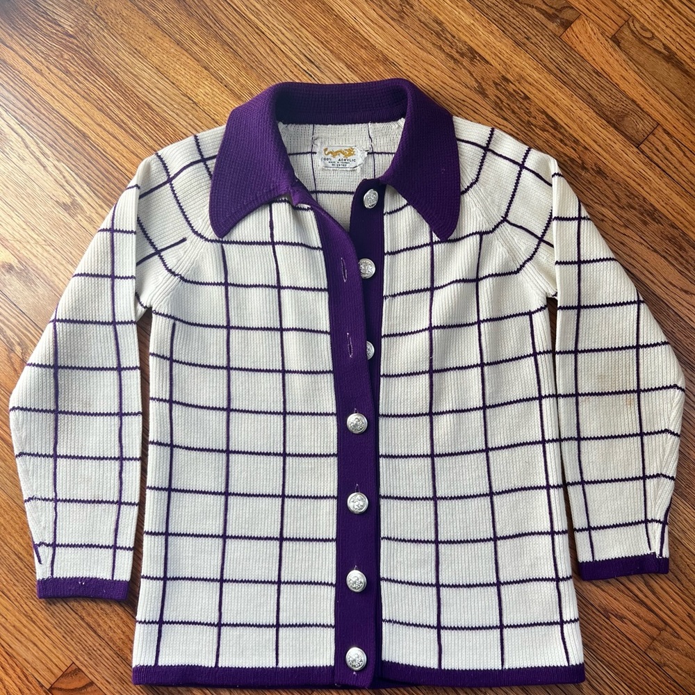 VINTAGE 1960s Ladies Knit Sweater Cardigan